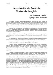 Les chemins de Croix de Xavier de Langlais | URIEN Françoise