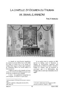 Couverture du document « La chapelle St-Dourien en Servel » — archives ARSSAT