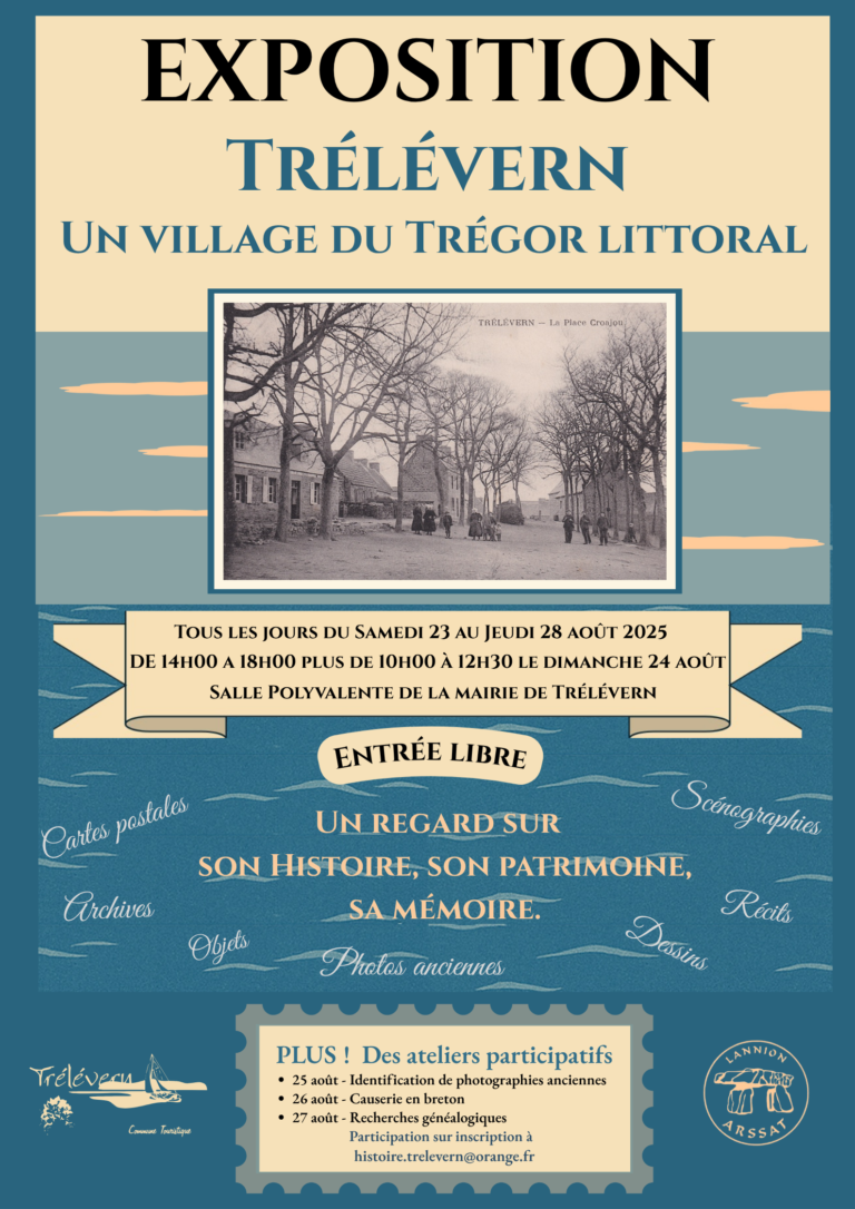 Affiche de l'exposition « Trélévern, un village du Trégor littoral »