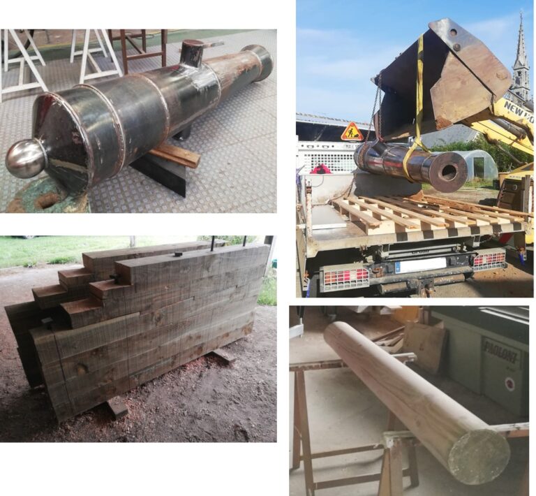 Fabrication de l'affût du canon de la batterie de Trélévern