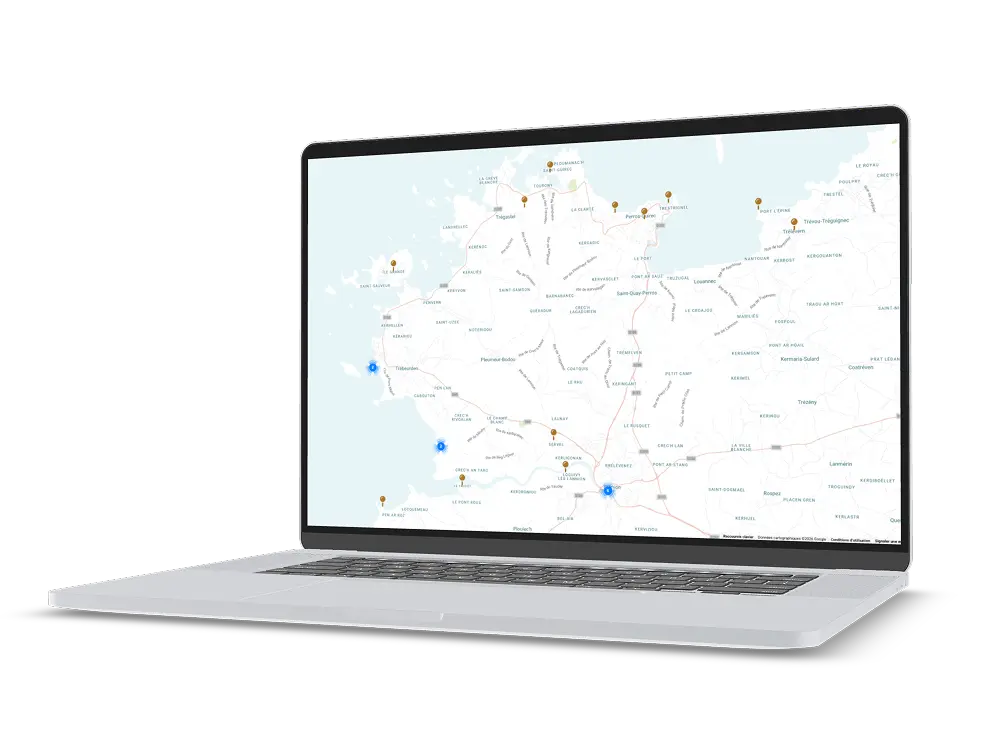 Aperçu de la carte interactive de l'ARSSAT